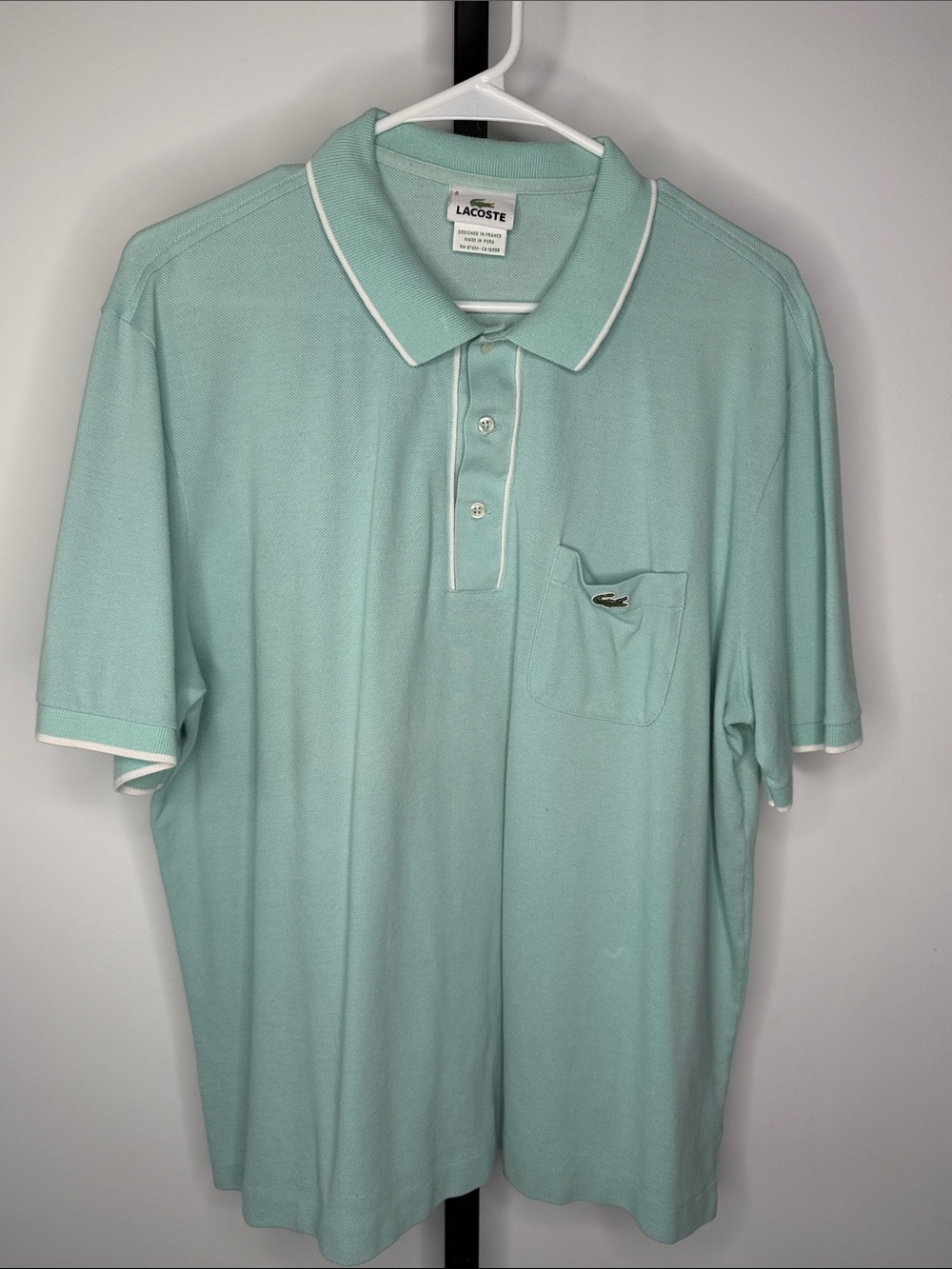 Vintage Lacoste Short Sleeve Polo with Pocket -Classic Retro Style